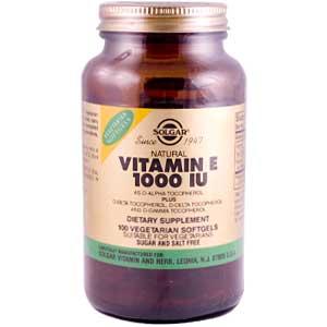 Solgar Vitamin E 1000 IU Vegetarian 100 Softgels (1000 IU d-Alpha Tocopherols & Mixed Tocopherols)