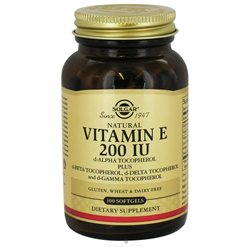 Solgar Vitamin E 200 IU Mixed 100 Softgels (200 IU d-Alpha Tocopherols & Mixed Tocopherols)