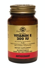 Solgar Vitamin E 200 IU Mixed 50 Softgels (200 IU d-Alpha Tocopherols & Mixed Tocopherols)