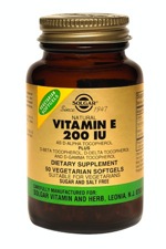 Solgar Vitamin E 200 IU Vegetarian 50 Softgels (200 IU d-Alpha Tocopherols & Mixed Tocopherols)