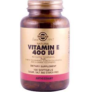 Solgar Vitamin E 400 IU Mixed 100 Softgels (400 IU d-Alpha Tocopherols & Mixed Tocopherols)
