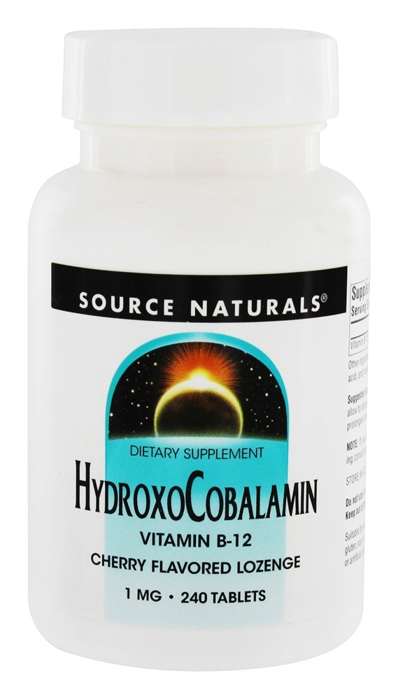 Source Naturals Hydroxocobalamin 1 mg Cherry 240 lozenge