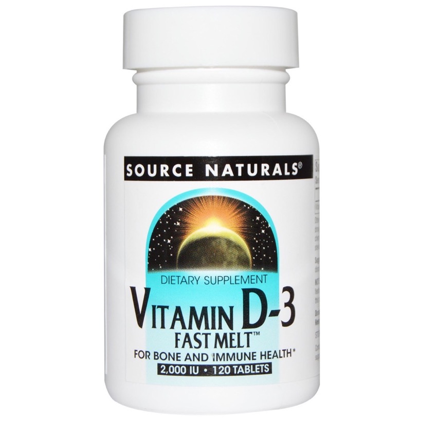 Source Naturals Vitamin D-3 2000 IU Black Cherry-Peach 60 fast melt