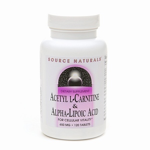 Source Naturals Acetyl L-Carnitine & Alpha-Lipoic Acid 650 mg 120 tablet