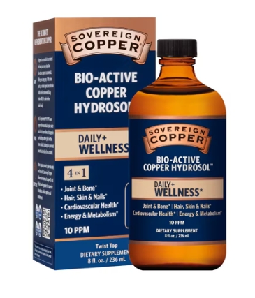 Sovereign Silver Bio-Active Copper Hydrosol - 10 PPM 8/oz
