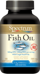 Spectrum Essentials Fish Oil 1000mg 100 Softgels