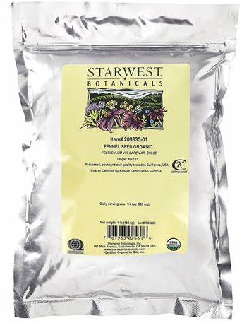 Starwest Botanicals Organic Fennel Seed 1 lb