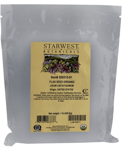 Starwest Botanicals Organic Flax Seed 1 lb