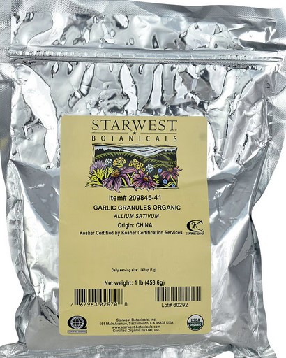 Starwest Botanicals Organic Garlic Granulas 1 lb