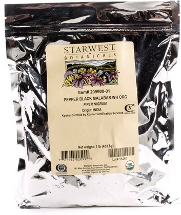 Starwest Botanicals Organic Pepper Black Whole 1 lb
