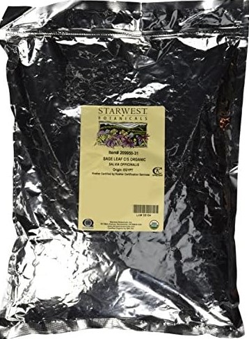 Starwest Botanicals Organic Sage Leaf C/S 1 lb