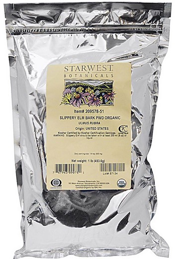 Starwest Botanicals Organic Slippery Elm Bark Powder 1 lb-OUT OF STOCK