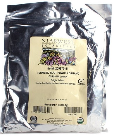 Starwest Botanicals Organic Turmeric Root Powder 1 lb