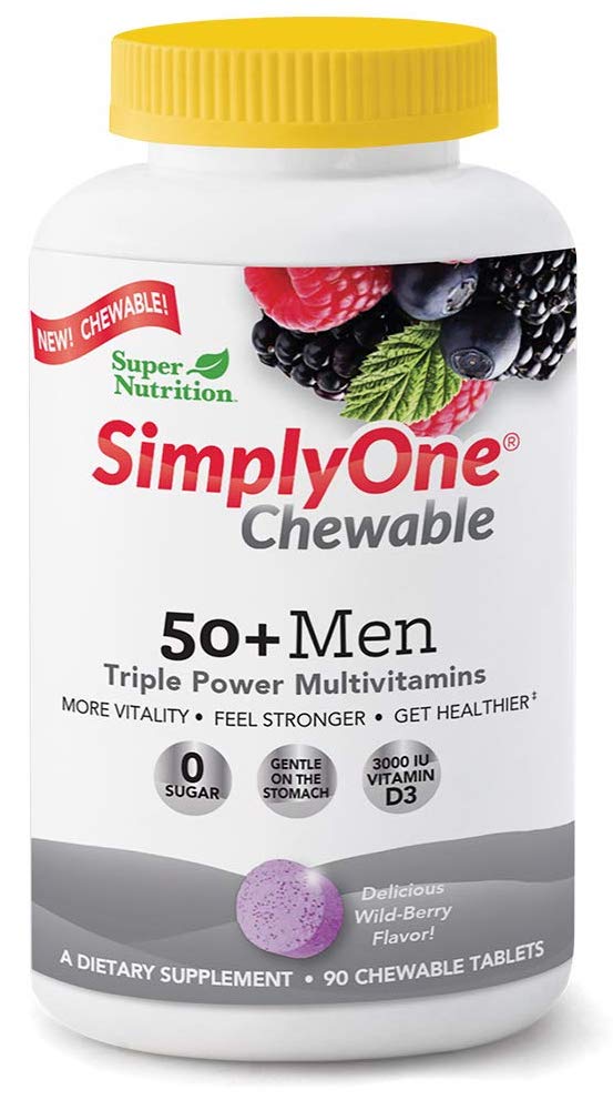 Super Nutrition SimplyOne 50+ Men Chewable 30 Loz     TEMPORARILY UNAVAILABLE