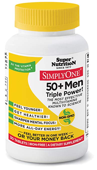 Super Nutrition SimplyOne 50+ Men - Iron-Free 30 Tabs     TEMPORARILY UNAVAILABLE
