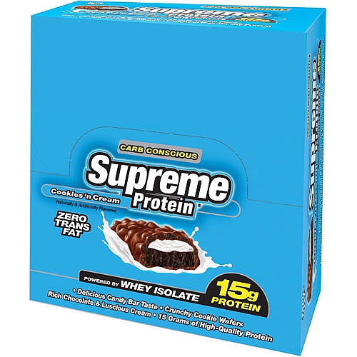 Supreme Protein Bar Cookies & Creme Carb Conscious 3.4 oz 12/box TEMPORARELY UNAVAILABLE