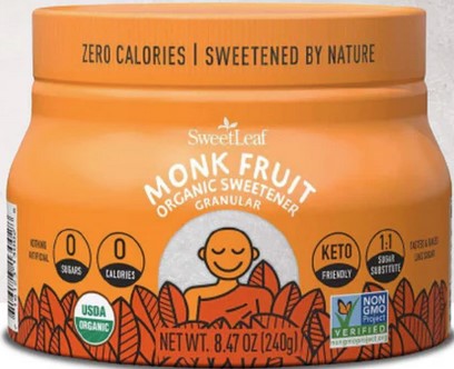 Sweetleaf Stevia - Sweetleaf Organic Monk Fruit Powder Sweetener Cannister 240 gm