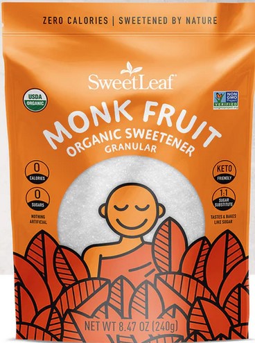 Sweetleaf Stevia - Sweetleaf Organic Monk Fruit Powder Sweetener Granular Bag 240 gm