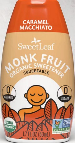 Sweetleaf Stevia - Sweetleaf Organic Monk Fruit Sweetener Squeezable Caramel Macchiato 1.7 ounce