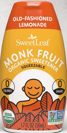 Sweetleaf Stevia - Sweetleaf Organic Monk Fruit Sweetener Squeezable Old Fashioned Lemonade 1.7 ounce