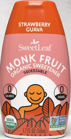Sweetleaf Stevia - Sweetleaf Organic Monk Fruit Sweetener Squeezable Strawberry Guava 1.7 ounce