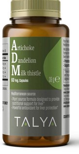 Talya Herbal ADM Liver Supp Artichoke Dandelion Milk Thistle 60 vgc