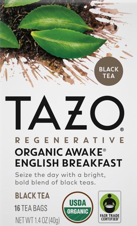 Tazo Tea - Hot Tea; Awake English Breakfast Black Tea 16Bag*ORGANIC*New pkg*