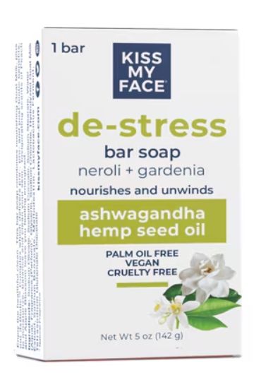 Kiss My Face - Bar Soap De -Stress Neroli & Gardenia Ashwagandha and Hemp Seed Oil 5 oz