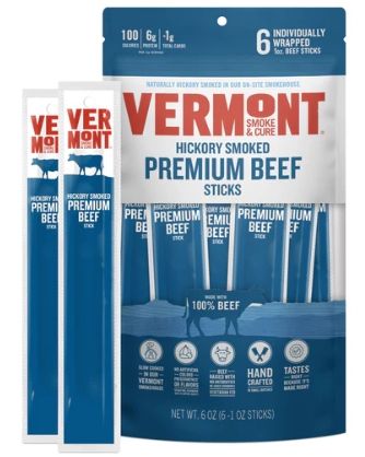 Vermont Smoke & Cure Hickory Smoked Beef Sticks 6 Pack (1oz sticks)