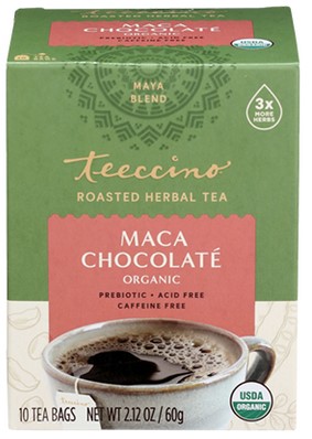 Teeccino Maca Chocolate Herbal Coffee Tee 10 Bags