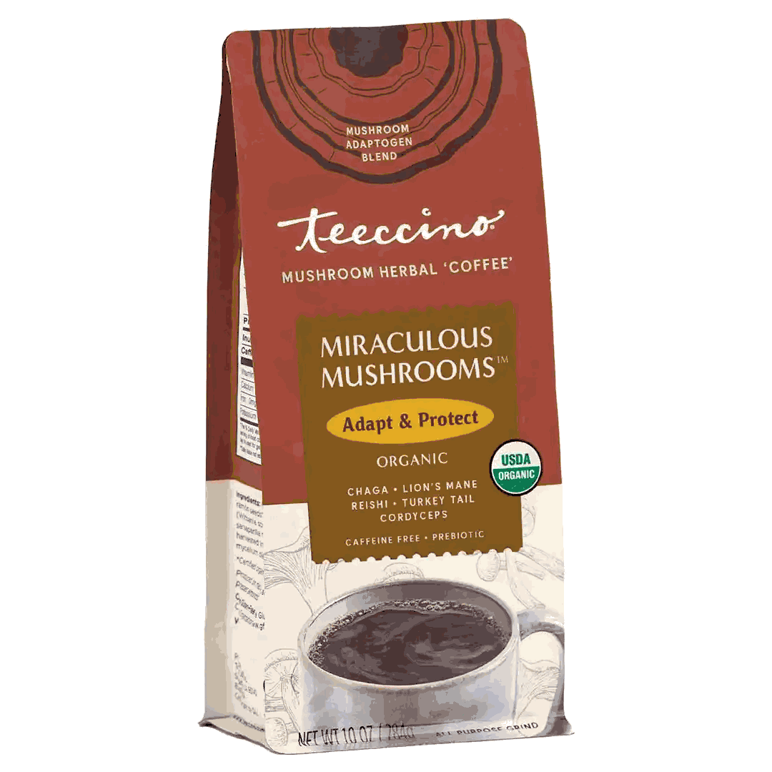 Teeccino Mushroom Herbal Coffee Miraculous Mushrooms 10oz bag