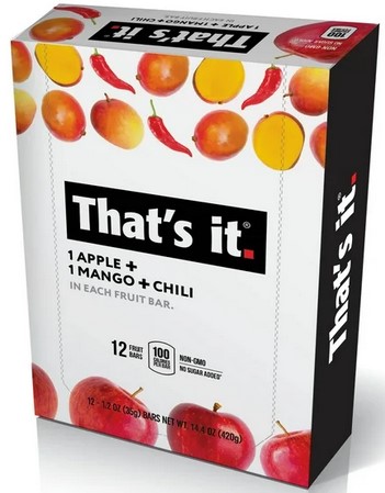 Thats It Fruit Bar,Appl,Mngo,Chili 12 / 1.2oz