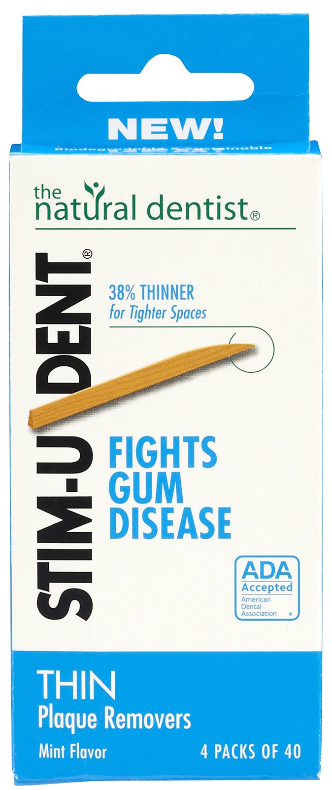 The Natural Dentist Stim-U-Dent Plaque Removers Thin 4 Packet-TEMP OUT OF STOCK