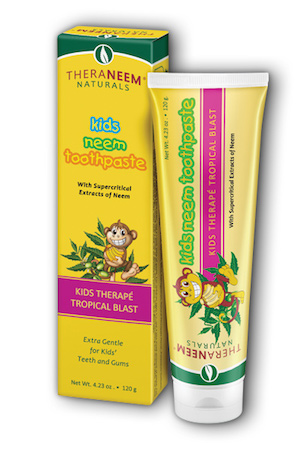 Theraneem Kids Neem Toothpaste, Tropical Blast Vegan, Paste, Tropical 4.23oz Carton
