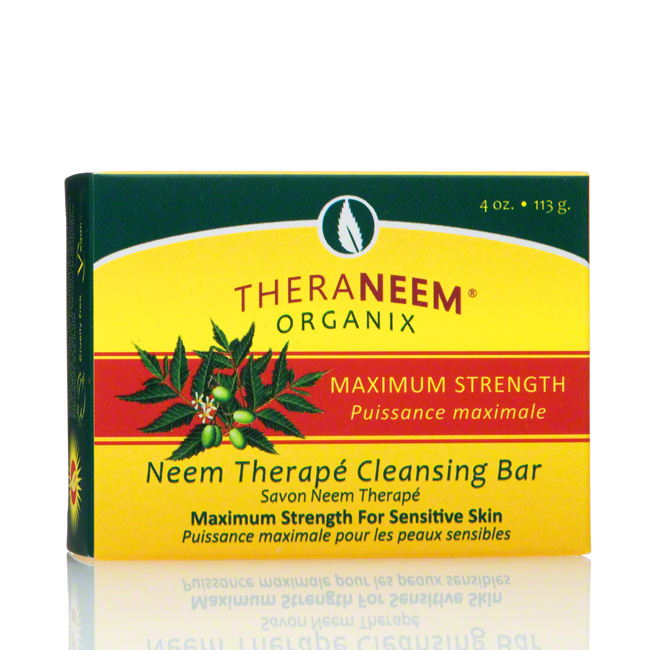 Theraneem Maximum Strength Neem Oil Soap Vegan, Bar, Fragrance Free 4oz Carton