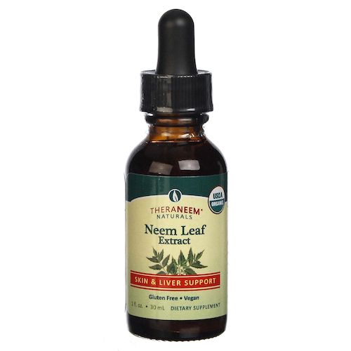 Theraneem Neem leaf Alcohol Extract Vegan, Drops, Fragrance Free 1oz Glass Bottle-OUT OF STOCK