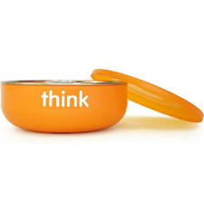 Think Baby Baby Bowl,Low Wall,Orng-OUT OF STOCK