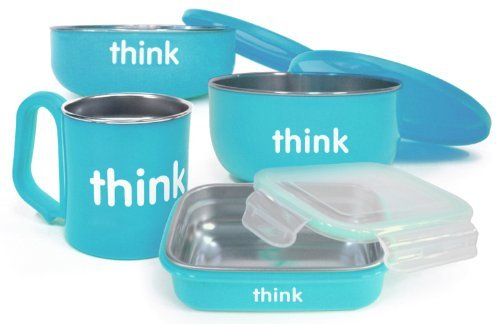 Think Baby Feeding Set,Bpa Fr,Lt Blu  1/ CT -TEMP OUT OF STOCK