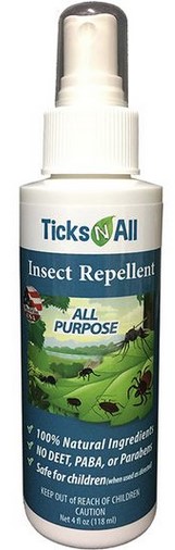 Ticks N' All - Insect Repellent All Purpose 4 Oz.-TEMP OUT OF STOCK