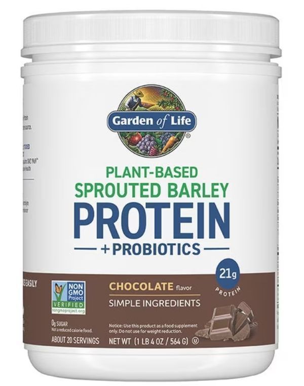 Garden of Life - Plant Based Sprouted Barley Protein + Probiotics 20 Servings  Chocolate Flavor