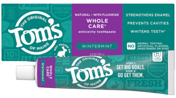 Tom's of Maine Toothpaste Whole Care Anticavity Wintermint 4 ounce