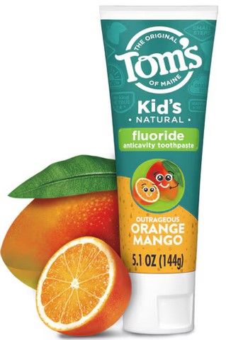 Tom's of Maine Children's  Outrageous Orange Mango Fluoride  Natural Toothpaste 5.1 ounce