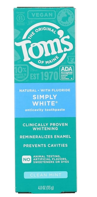 Toms of Maine Toothpaste Simply White Clean Mint  4 OZ-UNAVAILABLE