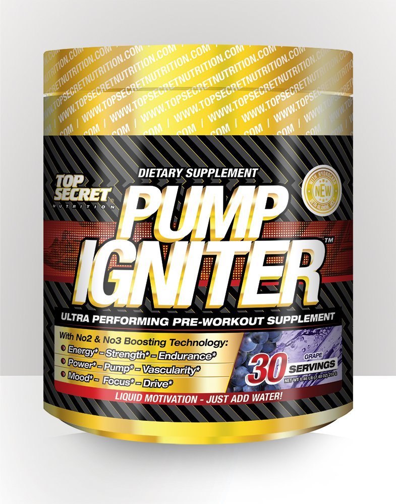 Top Secret - Pump Igniter Pre Work Out Powder Grape 210GM