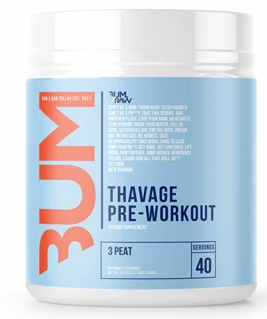 Bum. Thavage Pre-Workout 40 Servings 3 Peat Flavor