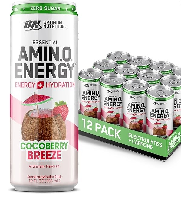 Optimum Nutrition - Amino Energy plus Hydration 12pk cans 12/oz Cocoberry Breeze Flavor