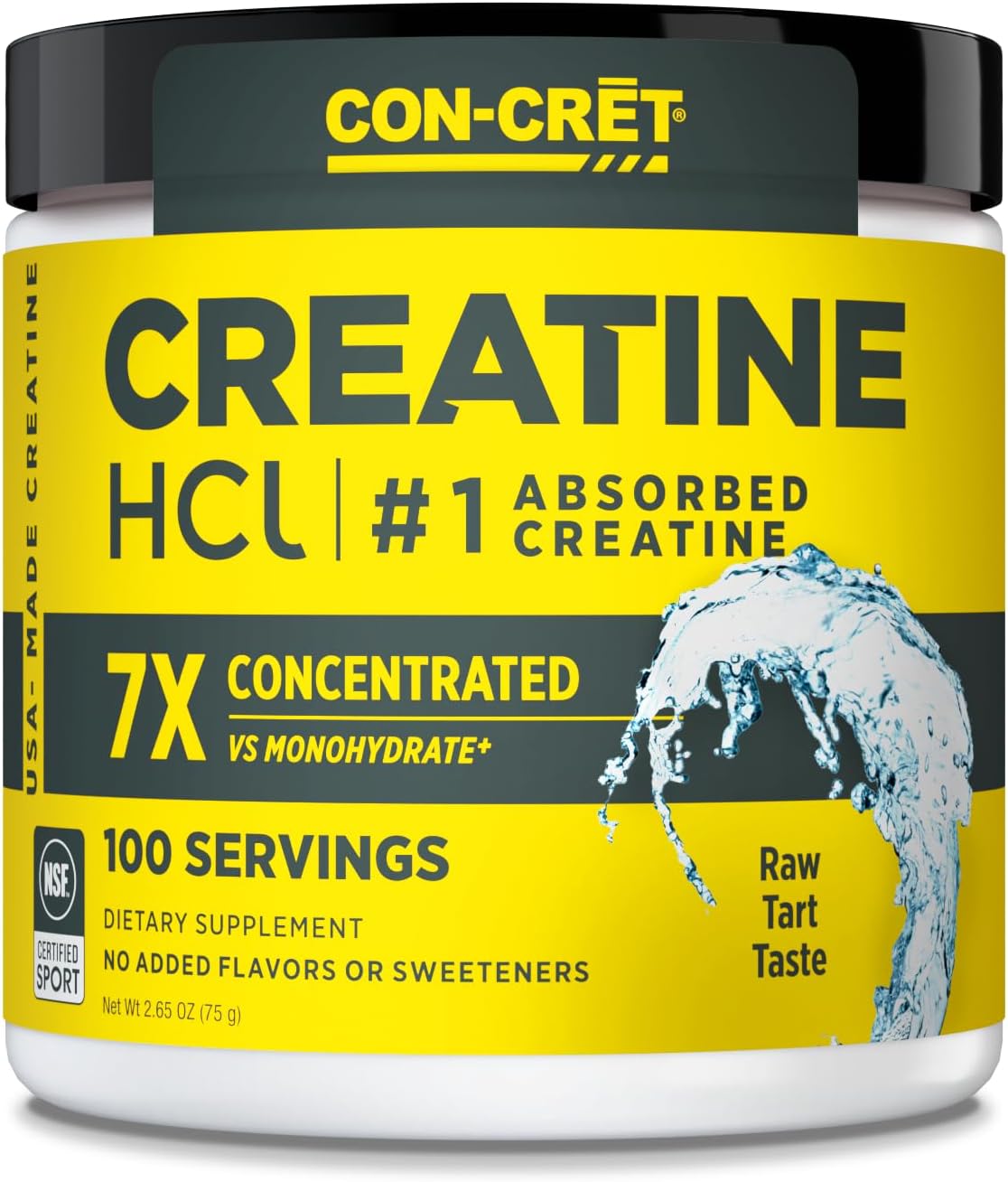 Con-Cret Creatine HCL 100 Servings Powder Unflav