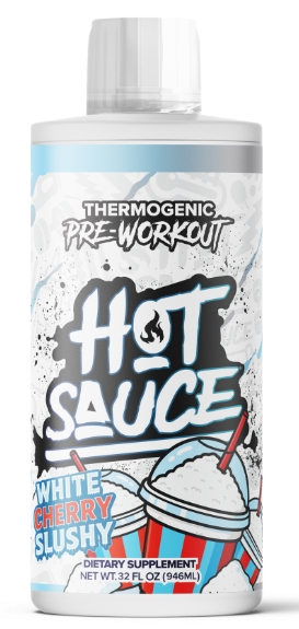 Pump Sauce Hot Sauce - Pre Workout Thermogenic 32 oz White Cherry Slushy Flavor 32/16 Servings