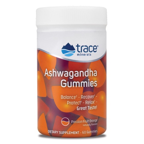 Trace Minerals  Ashwagandha Gummies - Passion Fruit Orange Flavor 60 ct.