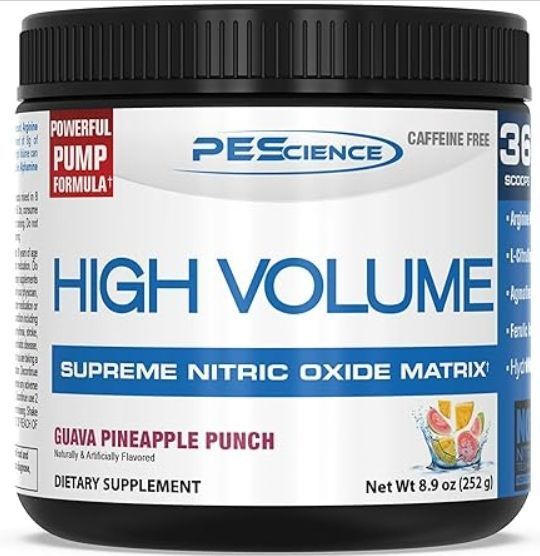 PEScience High Volume Non - Stim Nitric Oxide Powder 18 Servings Guava Pineapple Punch